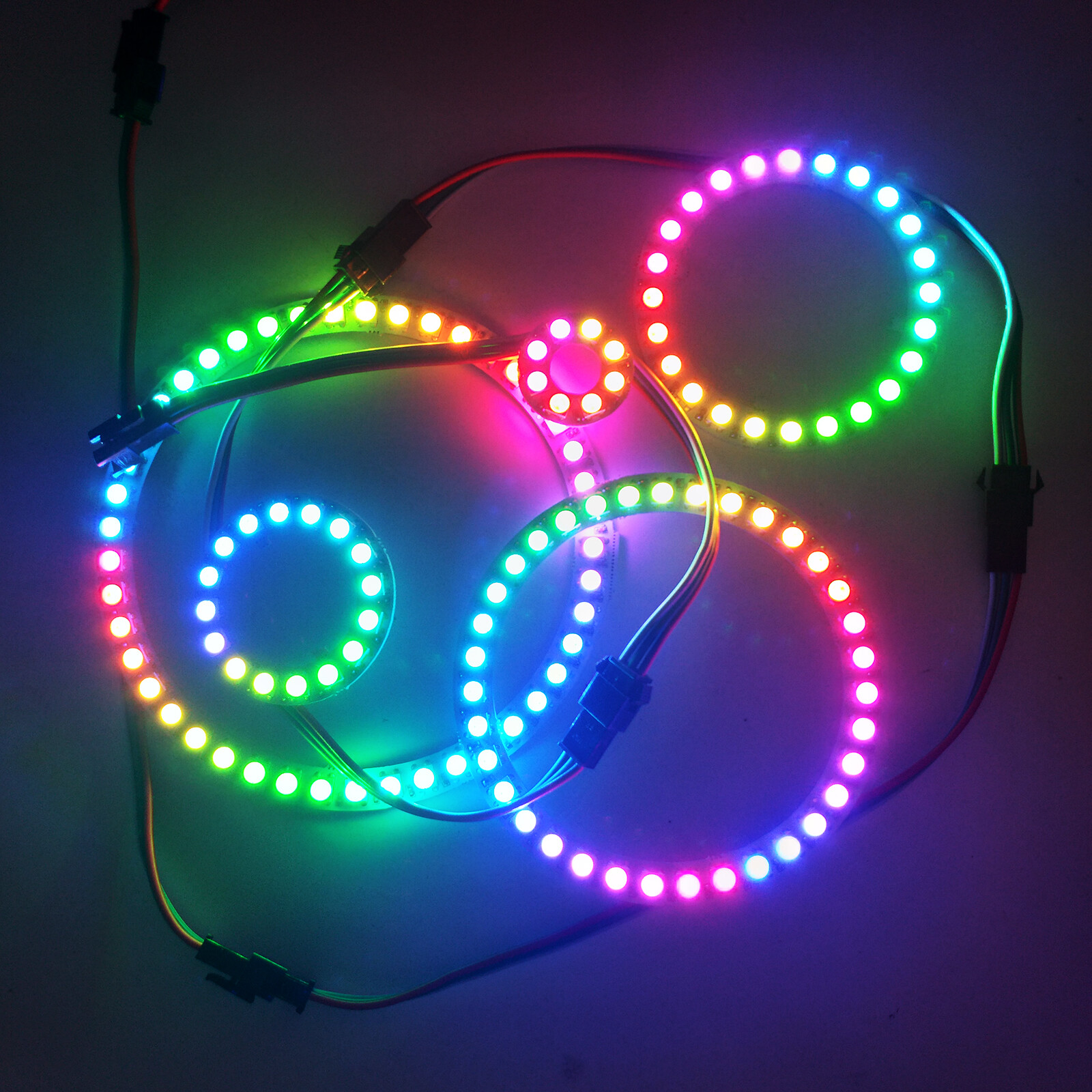 5V WS2812B LED Halo Ring Angel Eyes Module Light 5050 RGBIC Circle Addressable