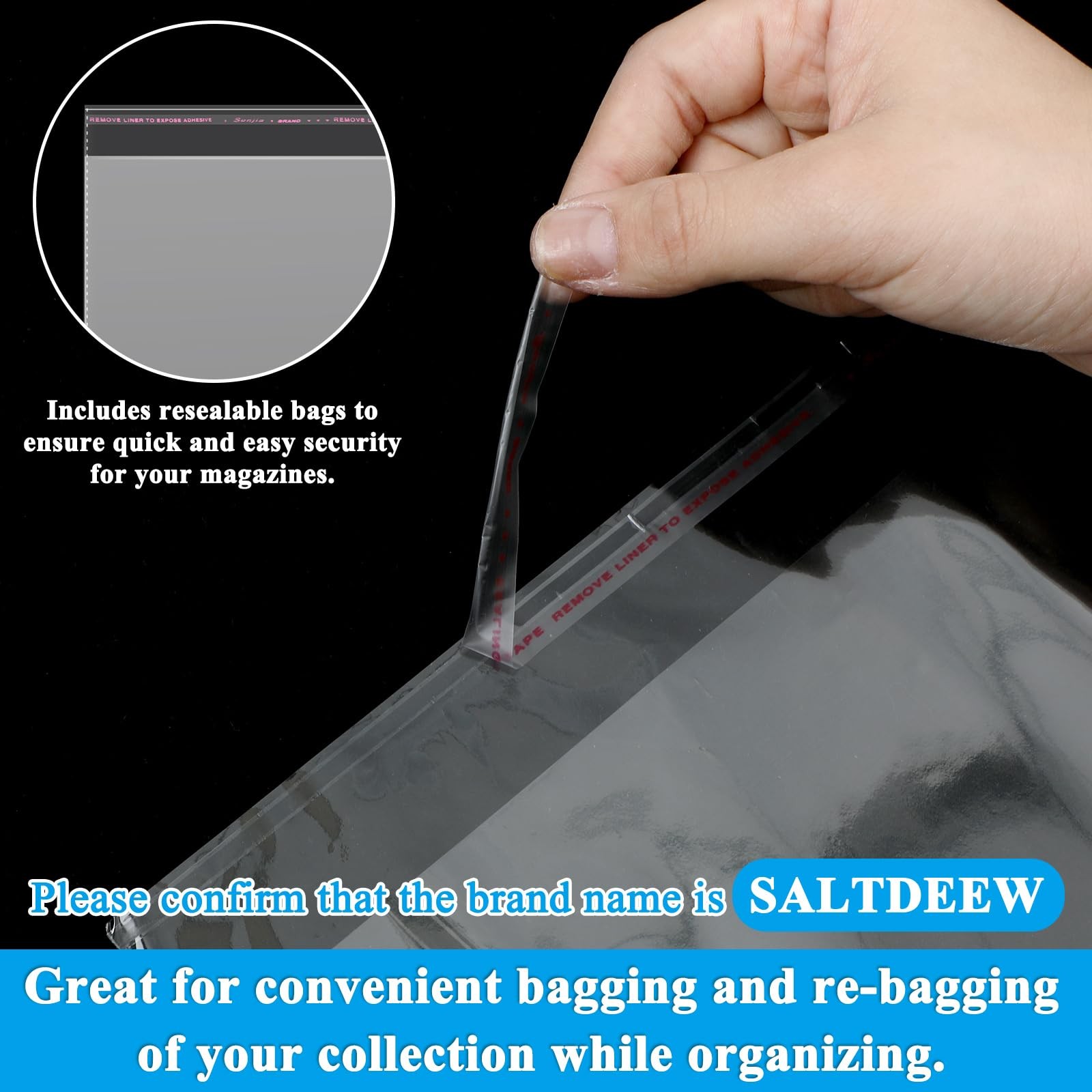Feifeiya 80 Pcs Magazine Sleeves Protectors, Clear Resealable Bags 9.25×11.42 in