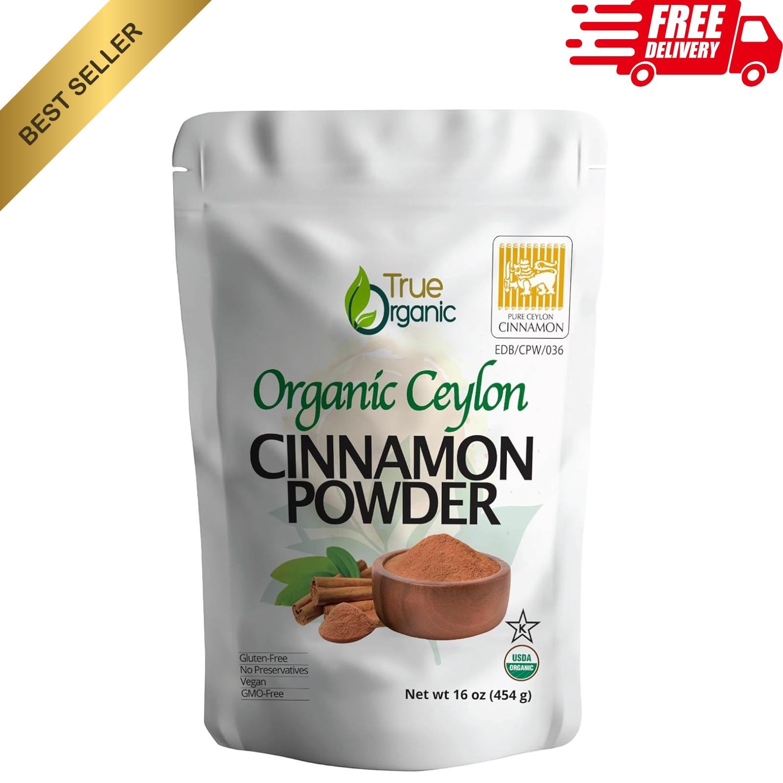Organic Ceylon Cinnamon Powder 1lb Pure Ground Gluten Free