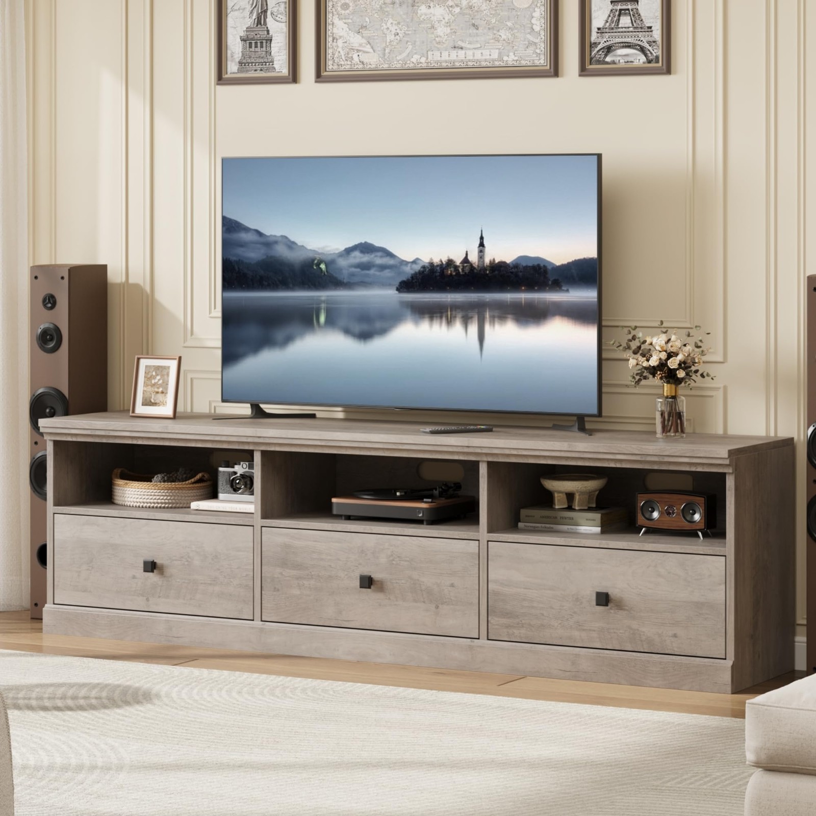 TV Stand Entertainment Center TV Media Console Table w/ Drawer for TV up to 75”