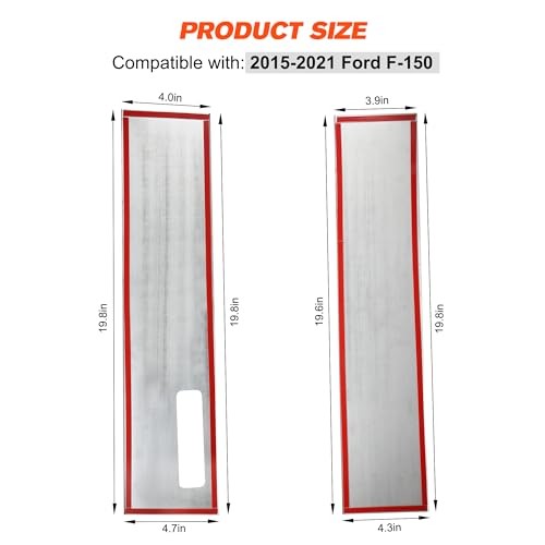 Door Pillar Trim Compatible with Stainless Steel Door Ford F-150 2015-2021
