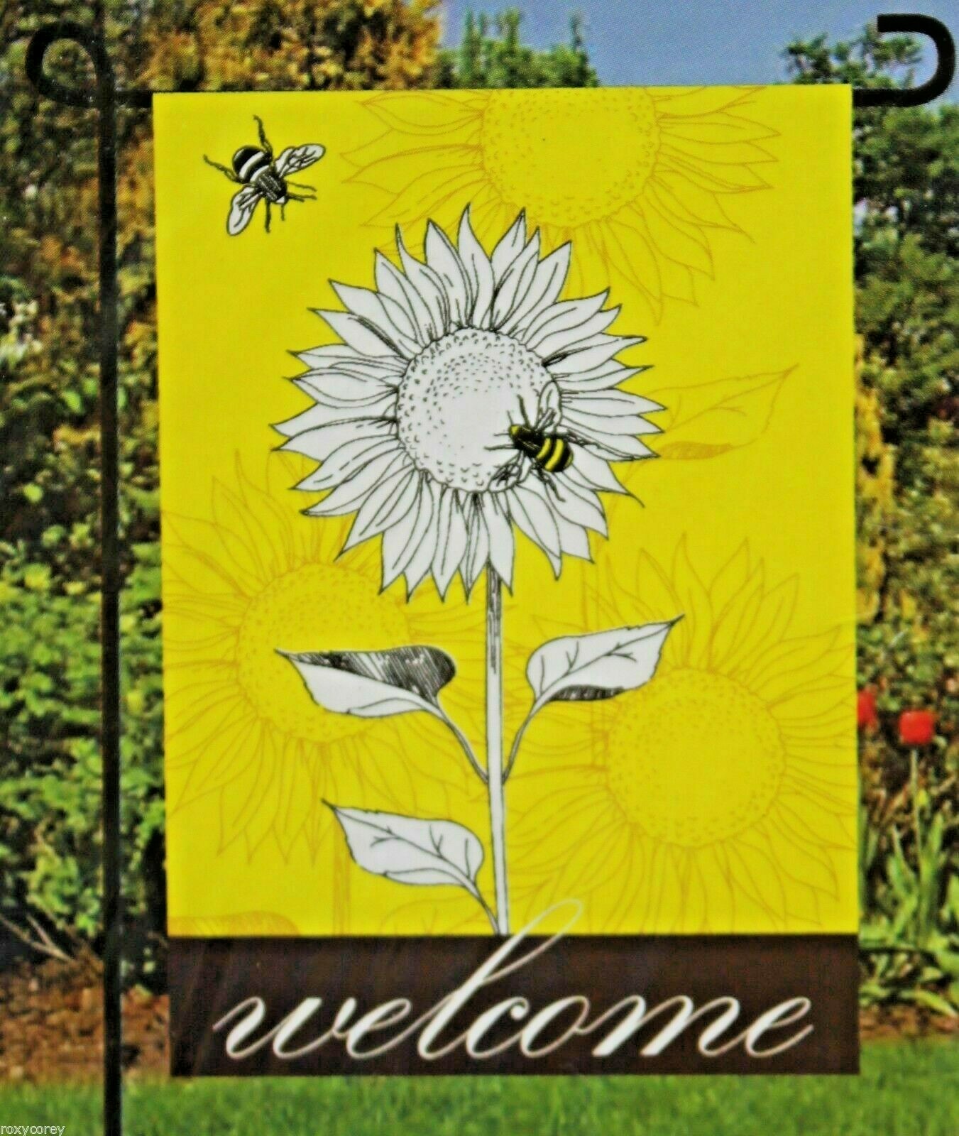Welcome Sunflower Fall Spring Summer Garden Yard Flag NEW Sealed H