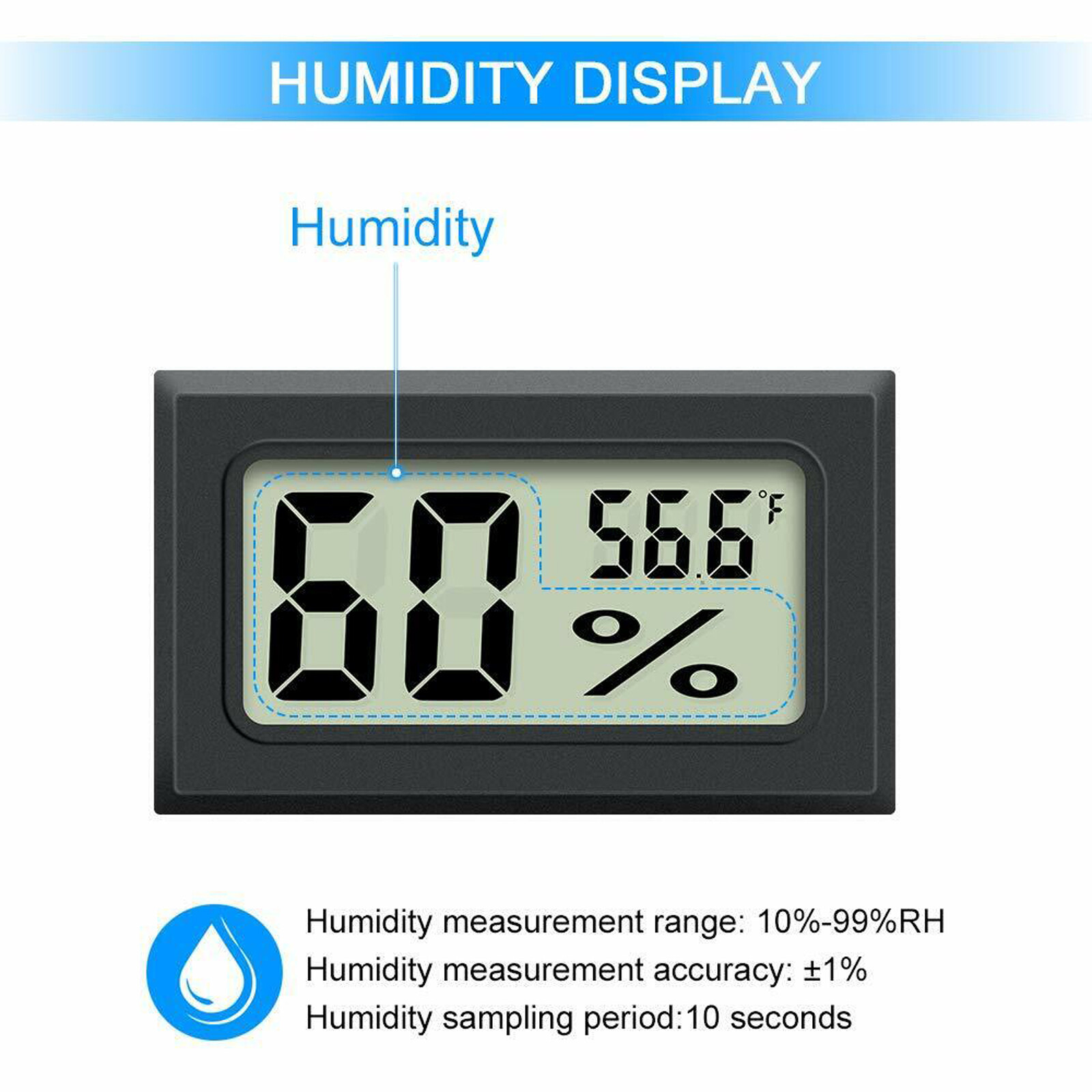 6PCS Mini Hygrometer Indoor Humidity Meter, Small Digital Thermometer Humidity