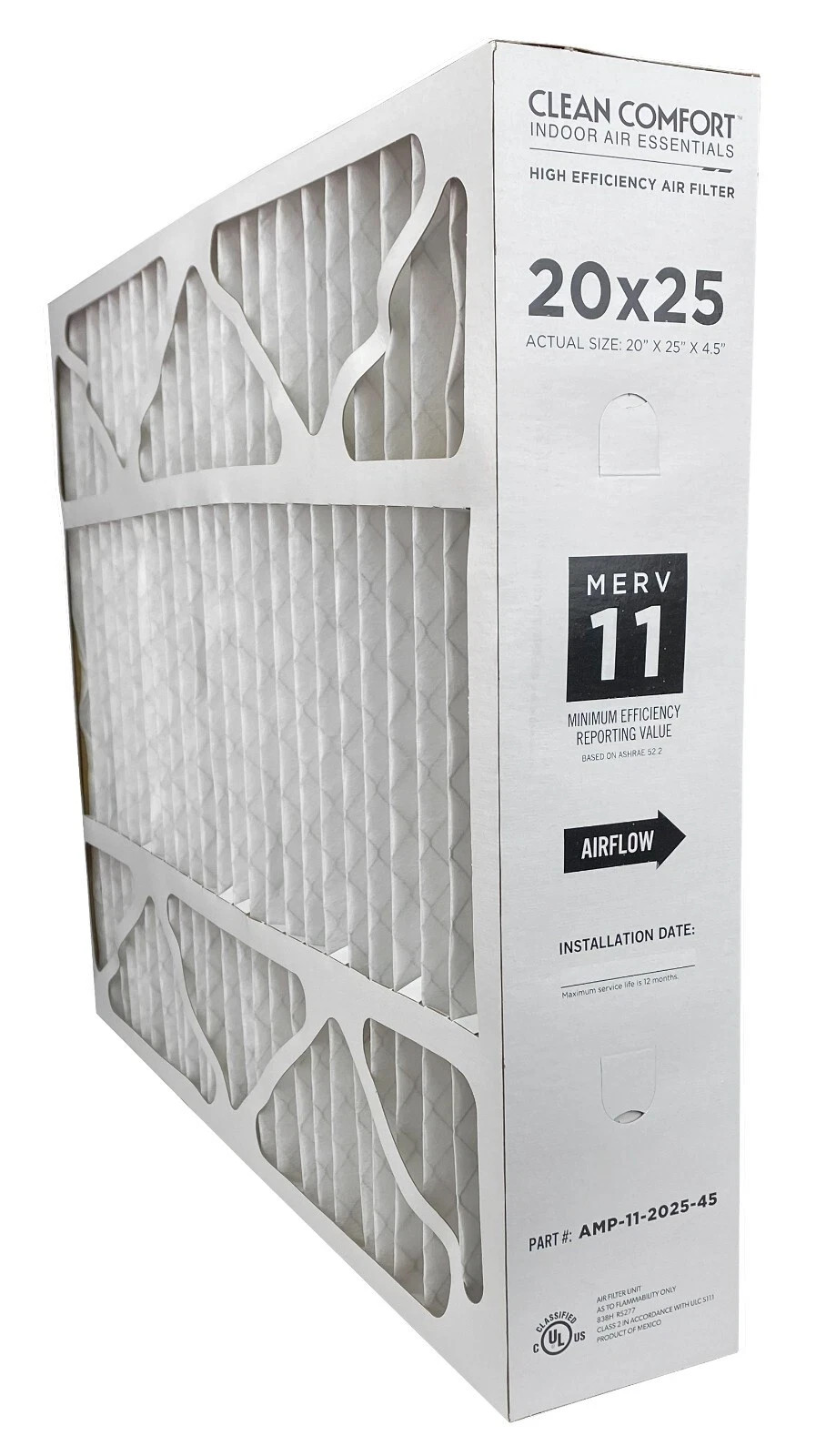 Goodman AMP-11-2025-45 – 20″ x 25″ x 4.5″ Clean Comfort Media Air Filter, MERV11