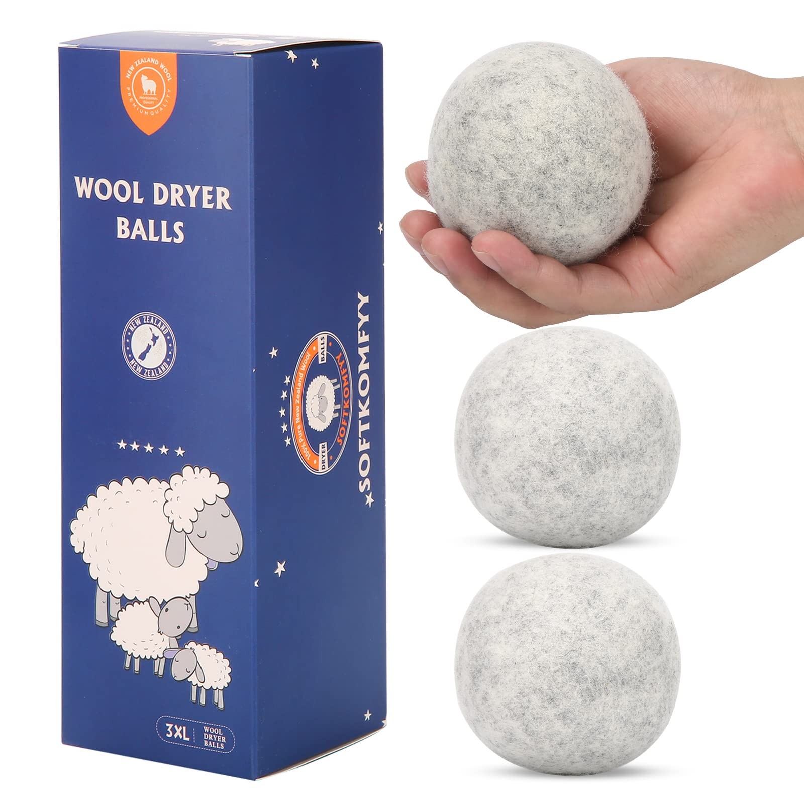 Wool Dryer Balls 3 Count Eco Friendly Laundry Solution