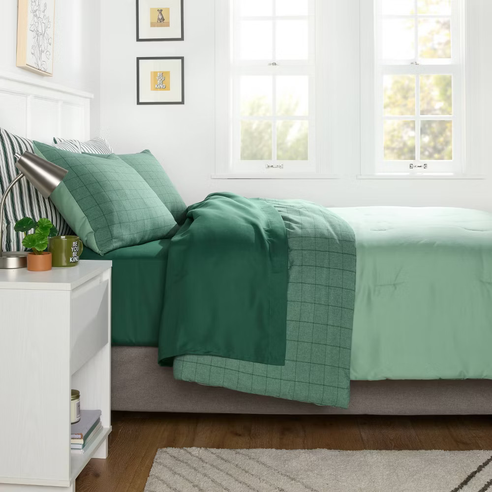 5pc Twin Comforter and Sheet Set Emerald Green – Room Essentials
