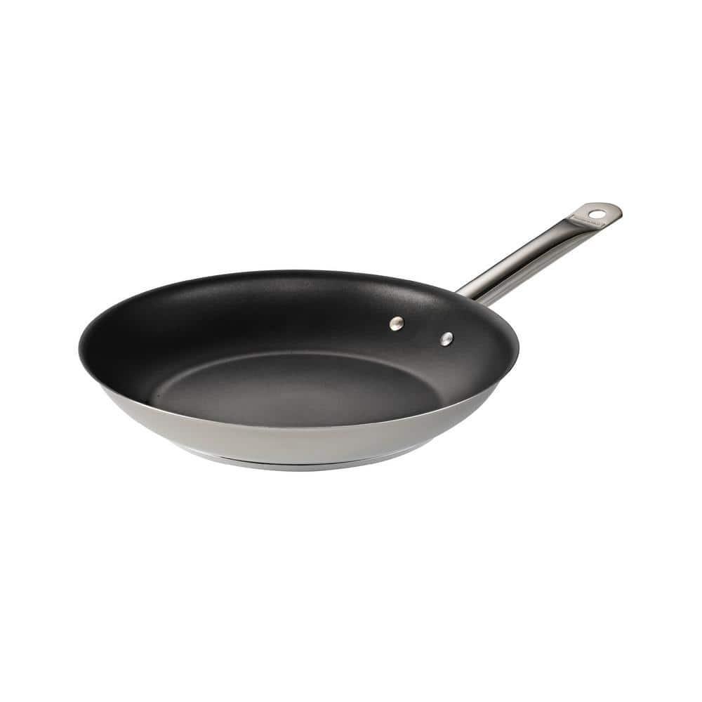 Tramontina Frying Pan 12 In. Dia Nonstick Black Stainless Steel Dishwasher Safe