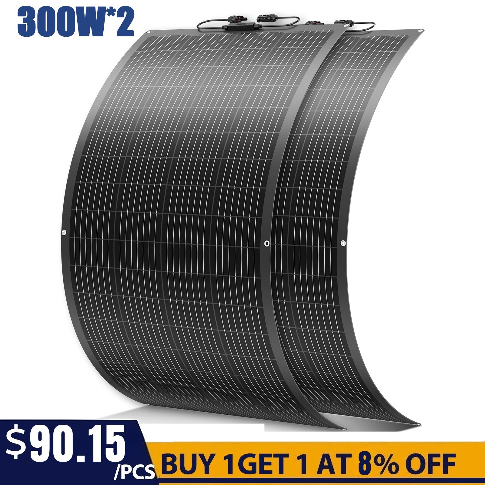600W Flexible Solar Panel Mono 12V Portable Power Camping Home RV Battery Charge