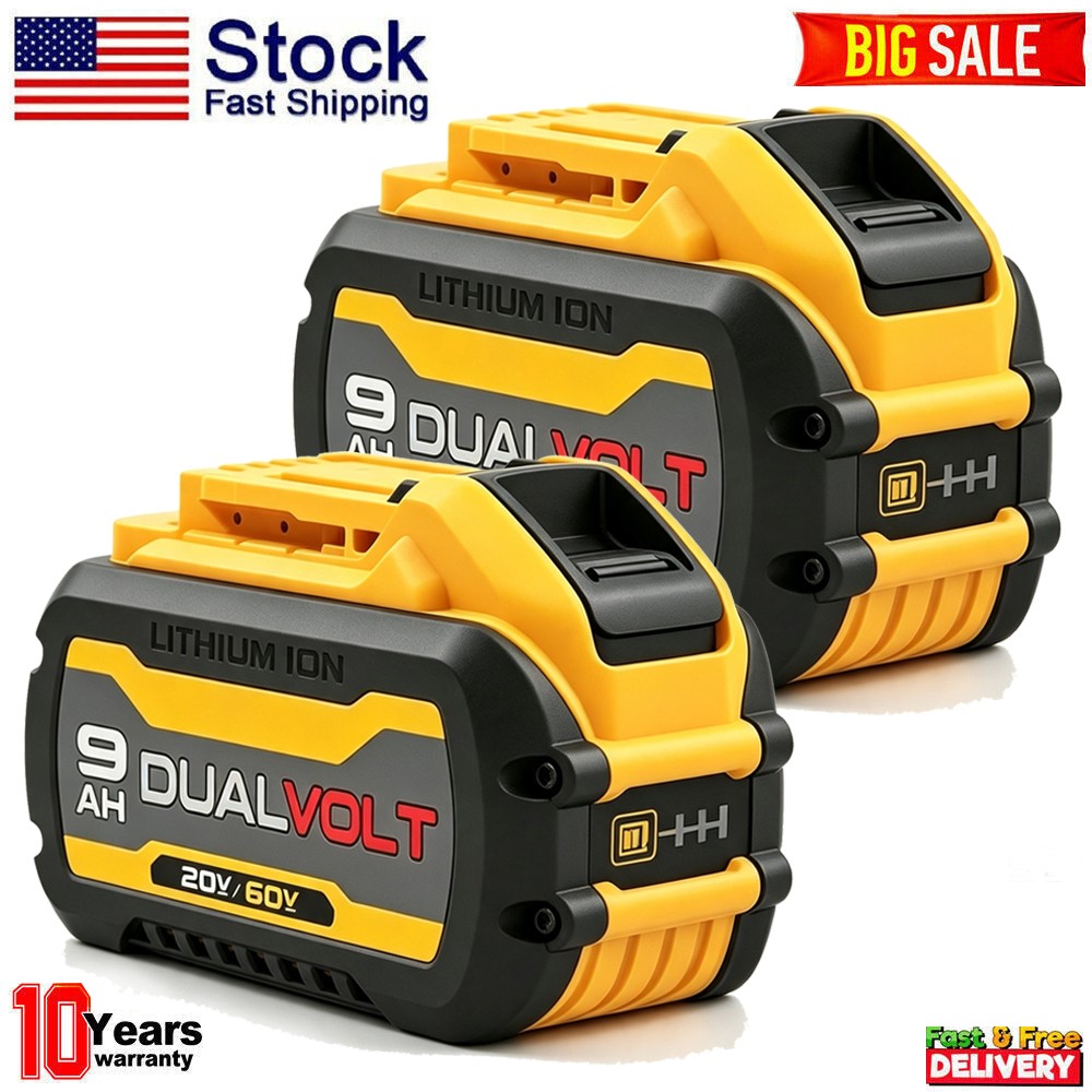 2 Pack For DEWALT DCB609 20V/60V MAX FLEXVOLT 9.0Ah Lithium-Ion Battery Tool New