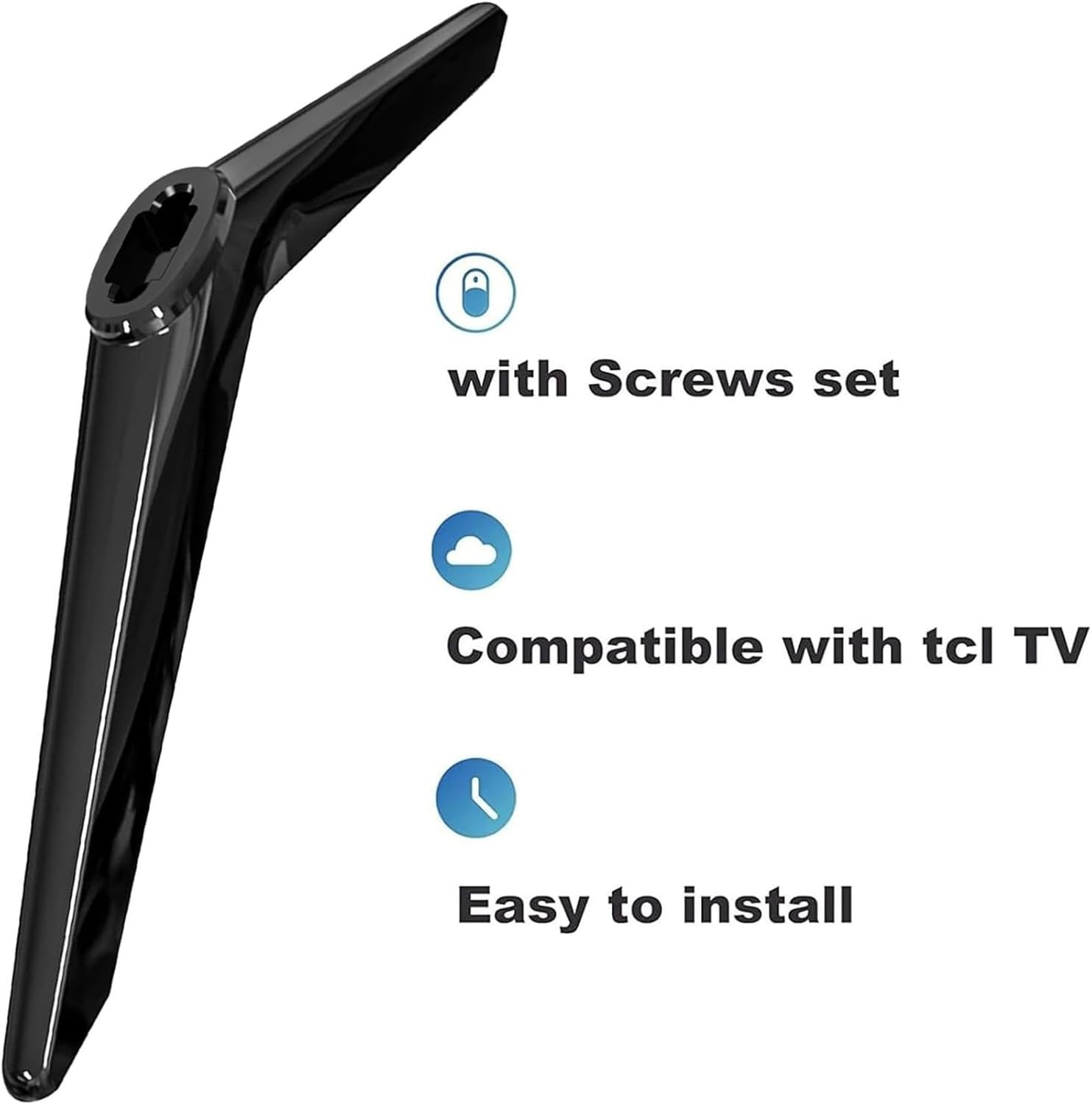 Sleek Black Tabletop Mount for TCL TVs – No Drill Required, Fits 28″ to 65″
