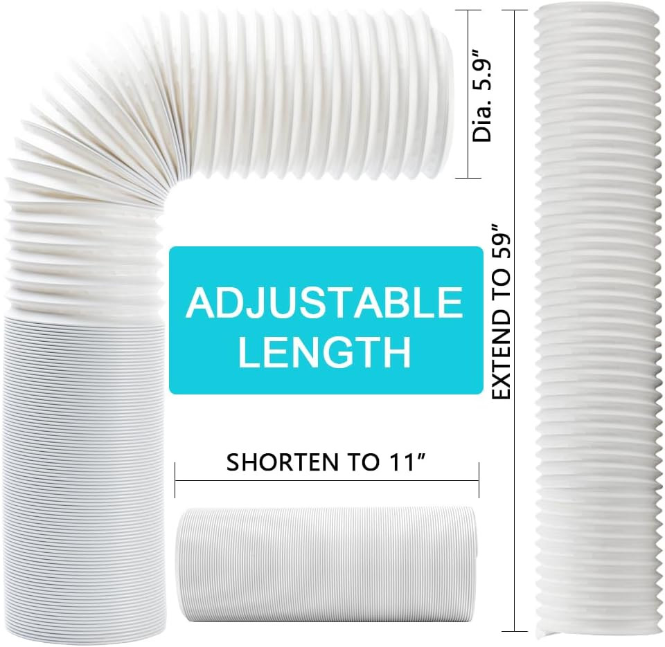 Portable Air Conditioner Hose, Portable Exhaust Vent Hose with 5.9 Inch Diameter