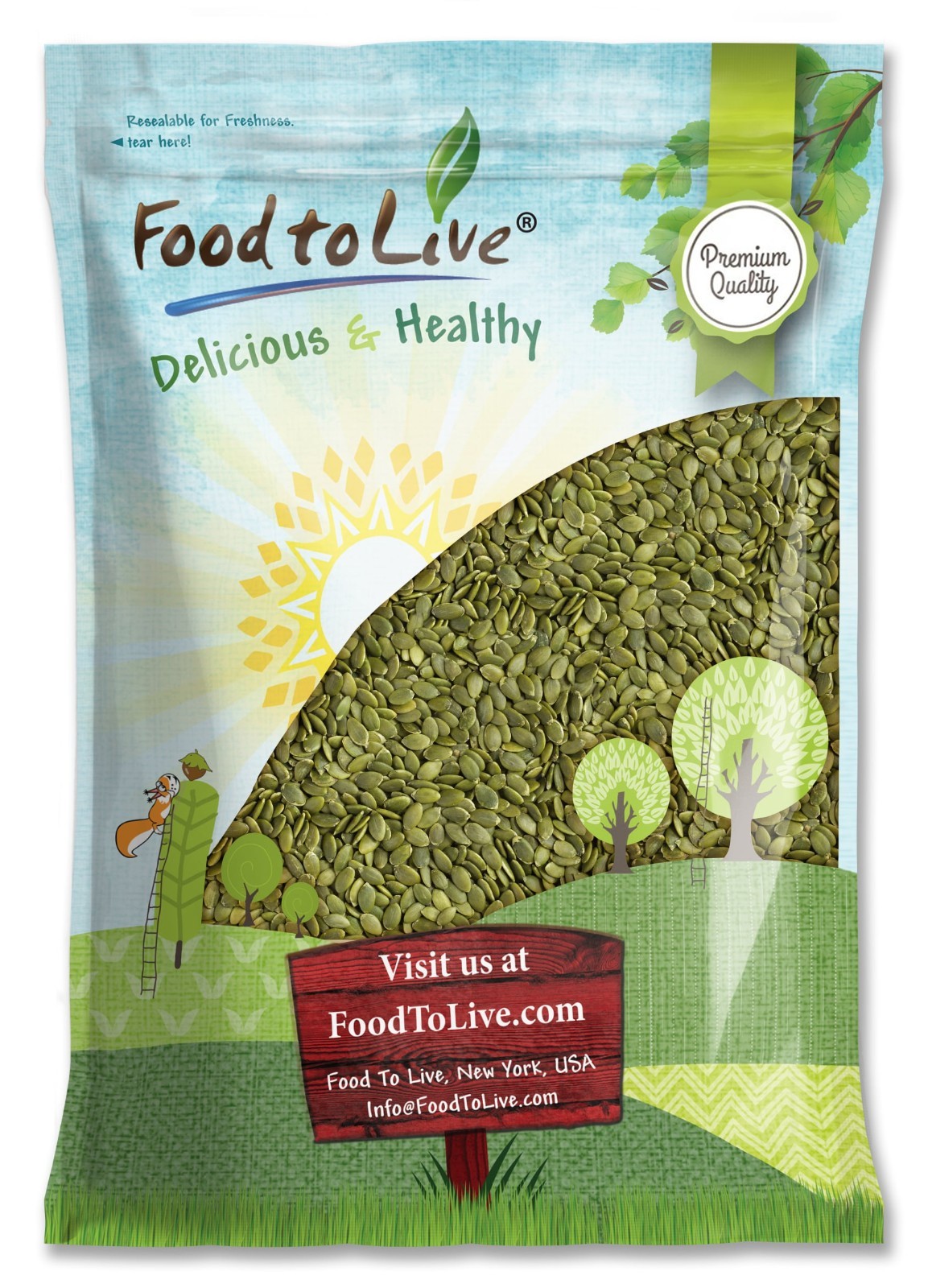 Raw Pepitas (Pumpkin Seeds), Non-GMO Verified – Kosher, Vegan – by Food To Live