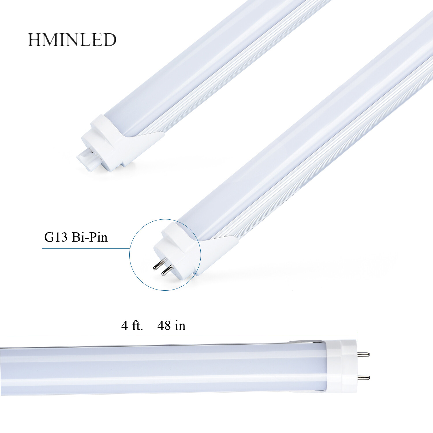 10/25x 22W T8 LED Tube Light 4FT Ballast Bypass Dual-End Milky 3000K 4000K 6000K