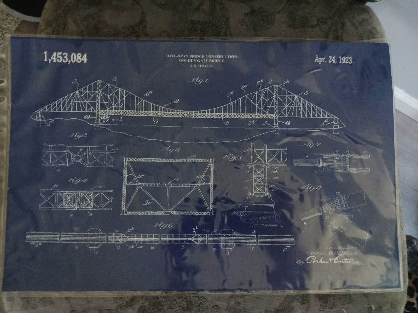 Golden Gate Bridge 1923 Long Span Bridge Construction Blueprint
