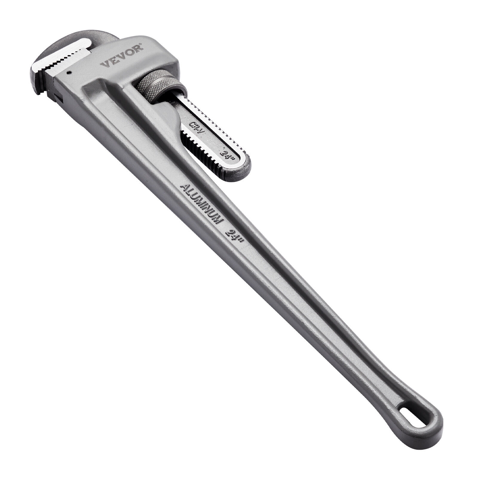 VEVOR Aluminum Straight Pipe Wrench 24 in Adjustable Plumbing Wrench CRV Jaw