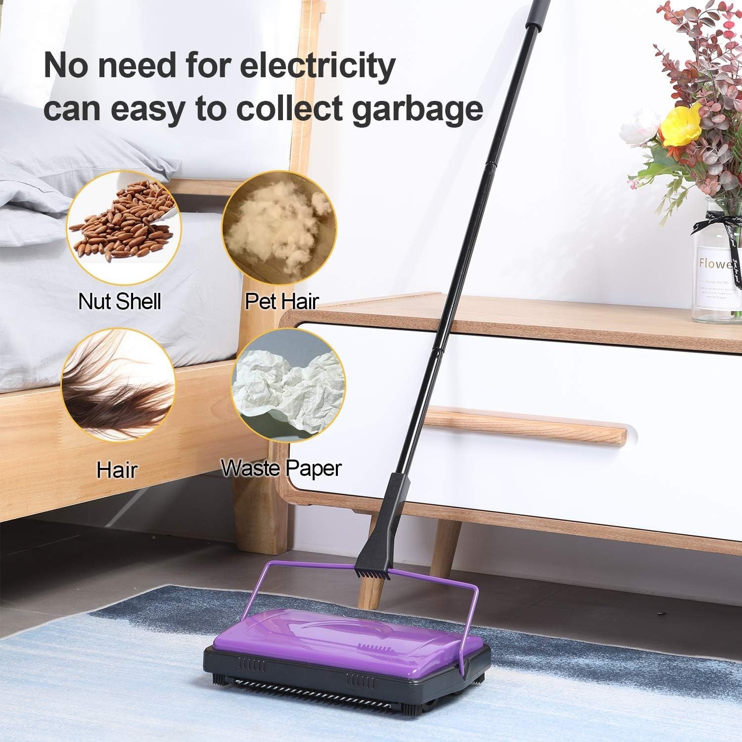 Efficient Carpet Sweeper – No Electricity Needed