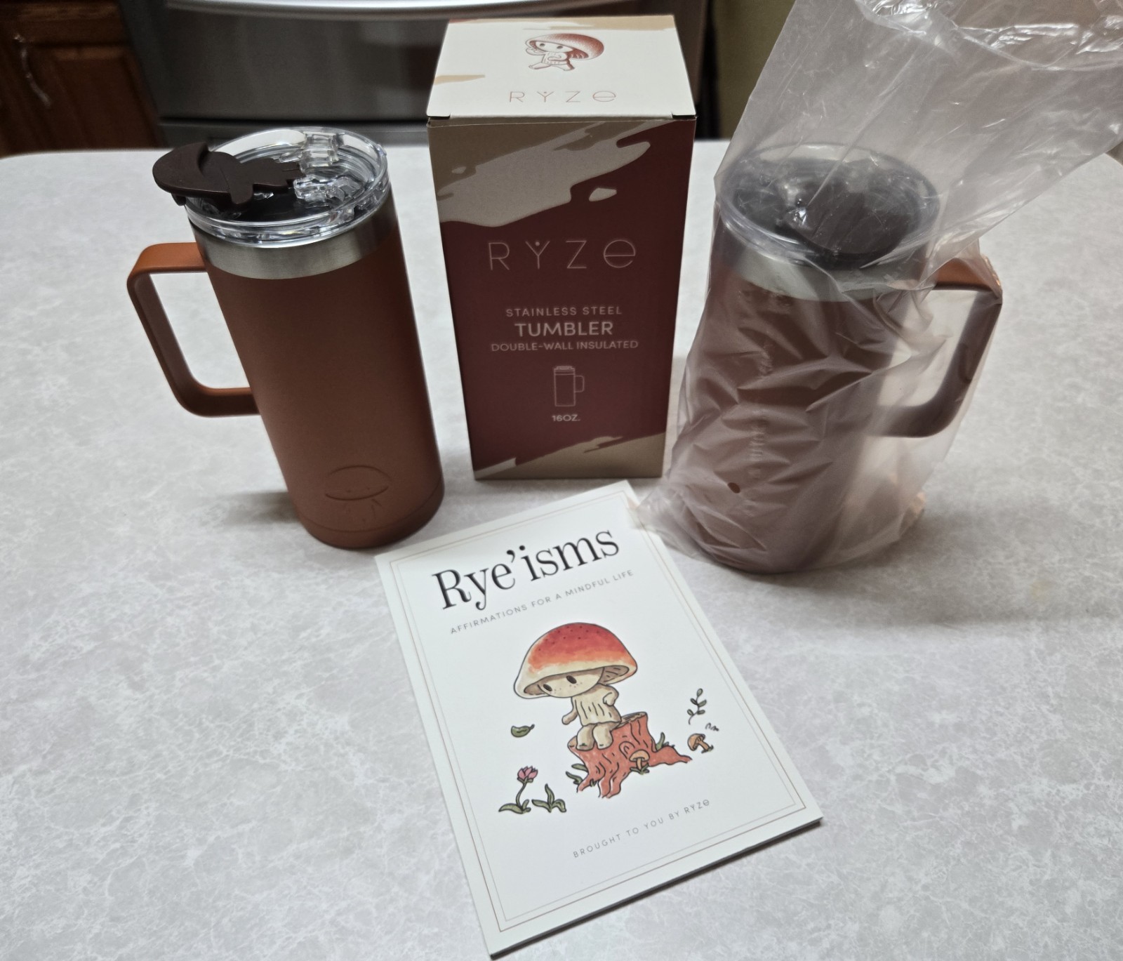 RYZE 16oz Tumbler Lot of 2 (1 New and 1 Excellent Condition, Used)
