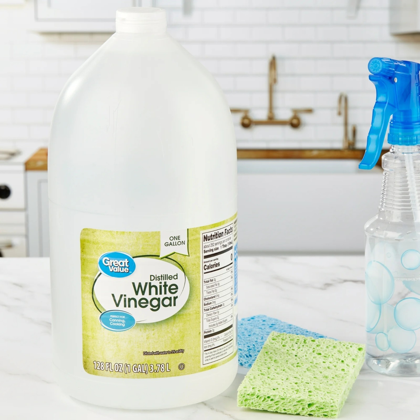 (4 pack) Great Value Distilled White Vinegar, 128 fl oz