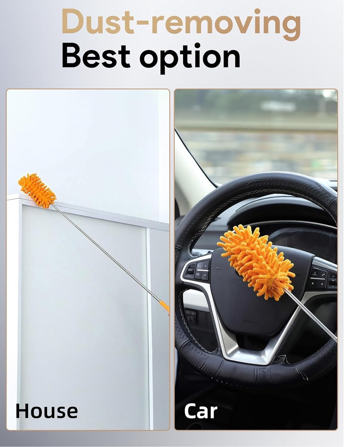 Microfiber Duster for Cleaning, Hand Washable Dusters with 2pcs Replaceable M…