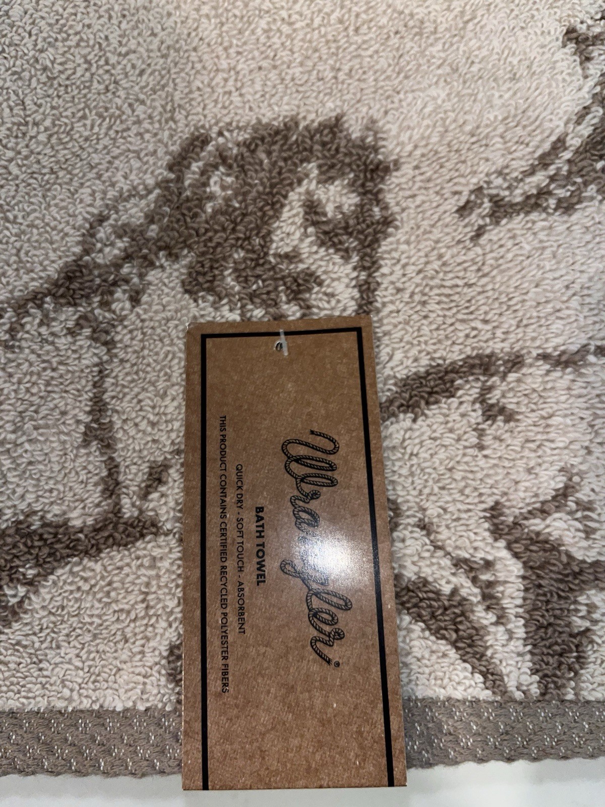 Wrangler Horse Reversible Design Bath Brown/Beige NWT 6 Piece Towels Set
