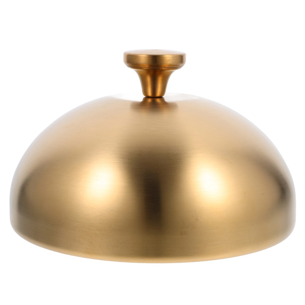 Stainless Steel Food Dome Cover 6.68inch/17cm (Gold) – Serving Plate Lid Round