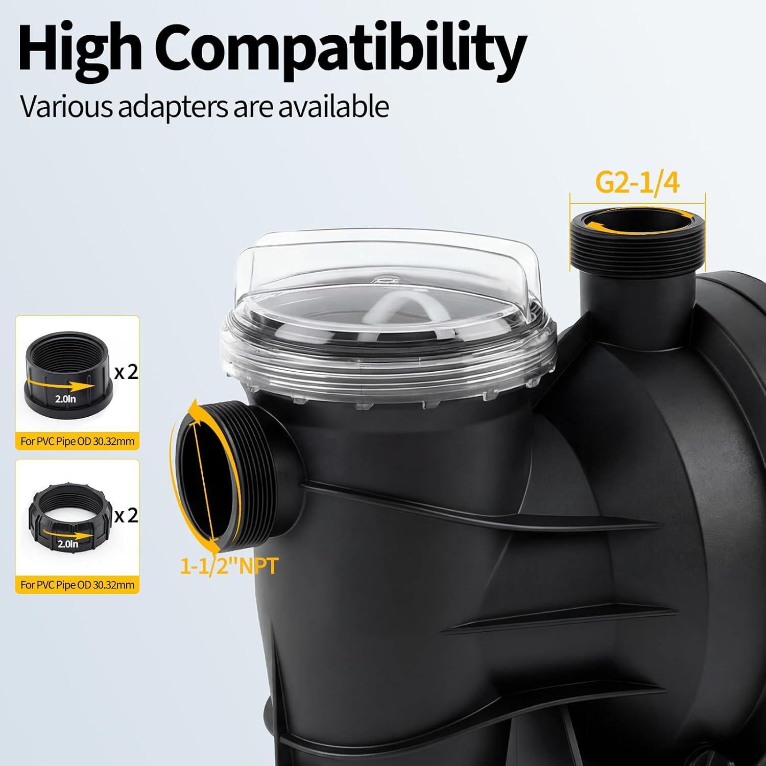 Garvee In/Above Ground Pool Pump High Flow Self Primming Swimming Pool Pump, 115