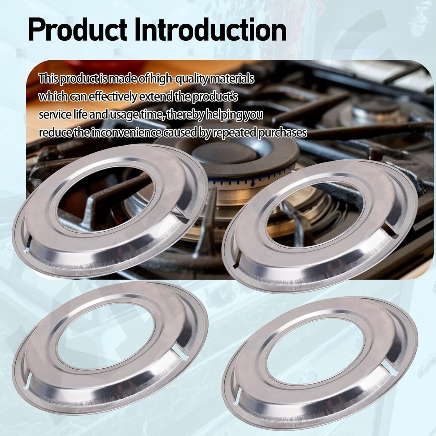 (Pack of 4) 5303131115, 540T014P01, RGP300 Round Range Stove Gas Pan W