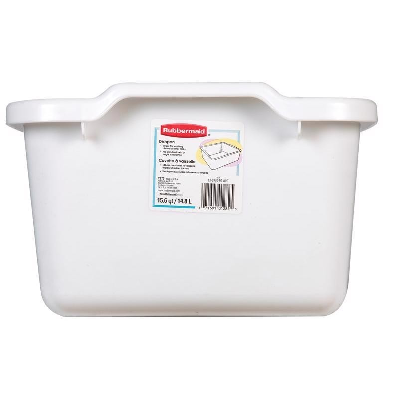Rubbermaid 15.5 in. L X 12.75 in. W X 7.75 in. H White Plastic Dish Pan NEW