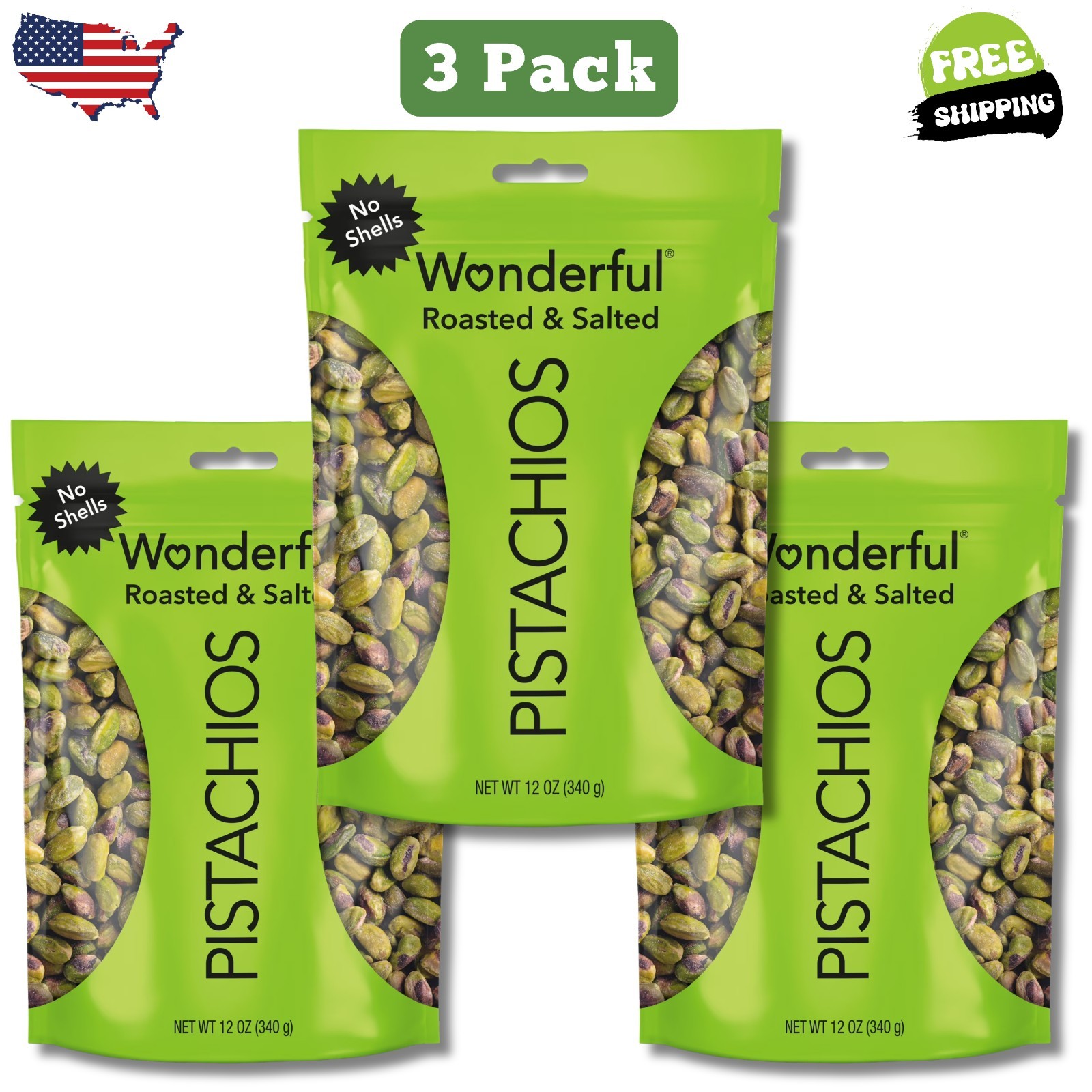 Wonderful Pistachios No-Shell Roasted and Salted Nuts 36 Ounce Resealable Bag