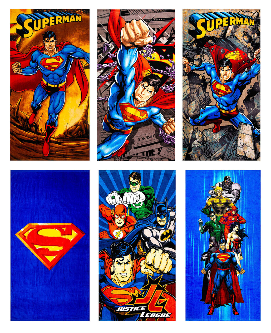 Superman DC Comics Beach Towel in 6 Design 100% Cotton 28″x58″