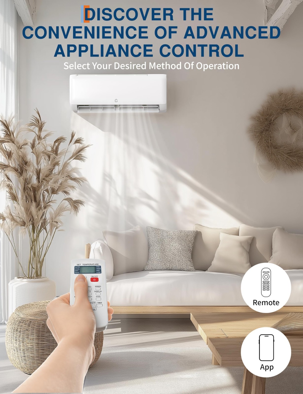 12000 BTU Mini Split AC Heat Pump 22 SEER 230V Inverter WiFi 750 Sq. Ft