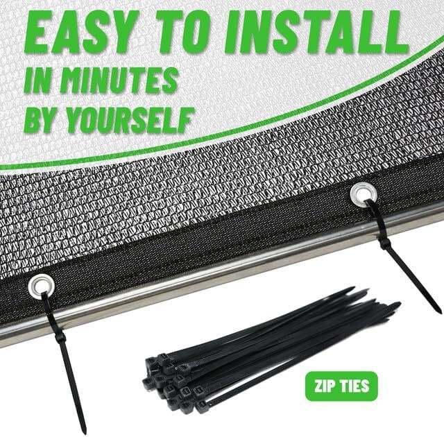 50% Black Shade Cloth,UV Resistant Netting with Upgrade Grommets for Plant Cover