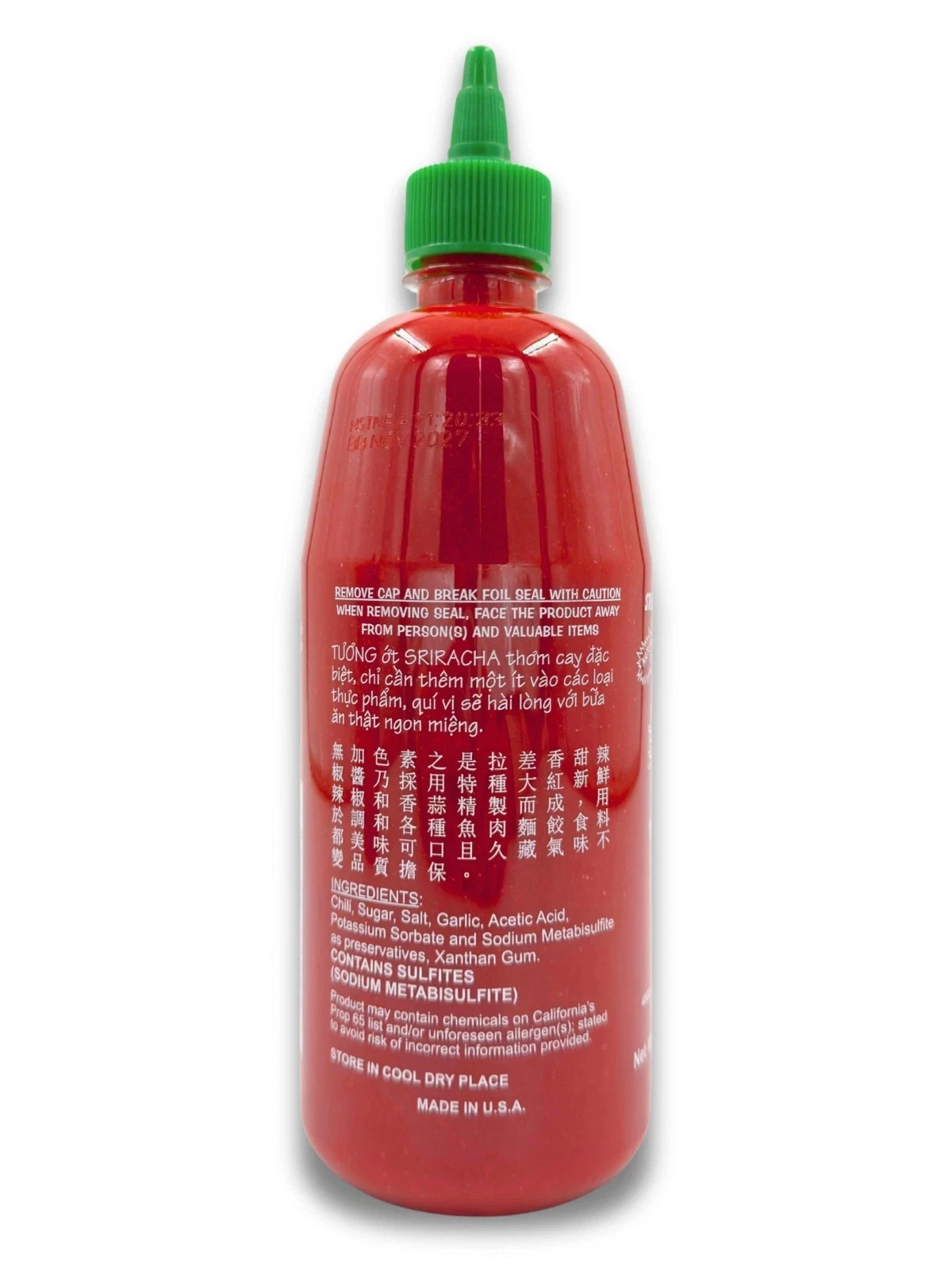 2 pack, Sriracha Hot Chili Sauce, 28oz ,793g Bottle.