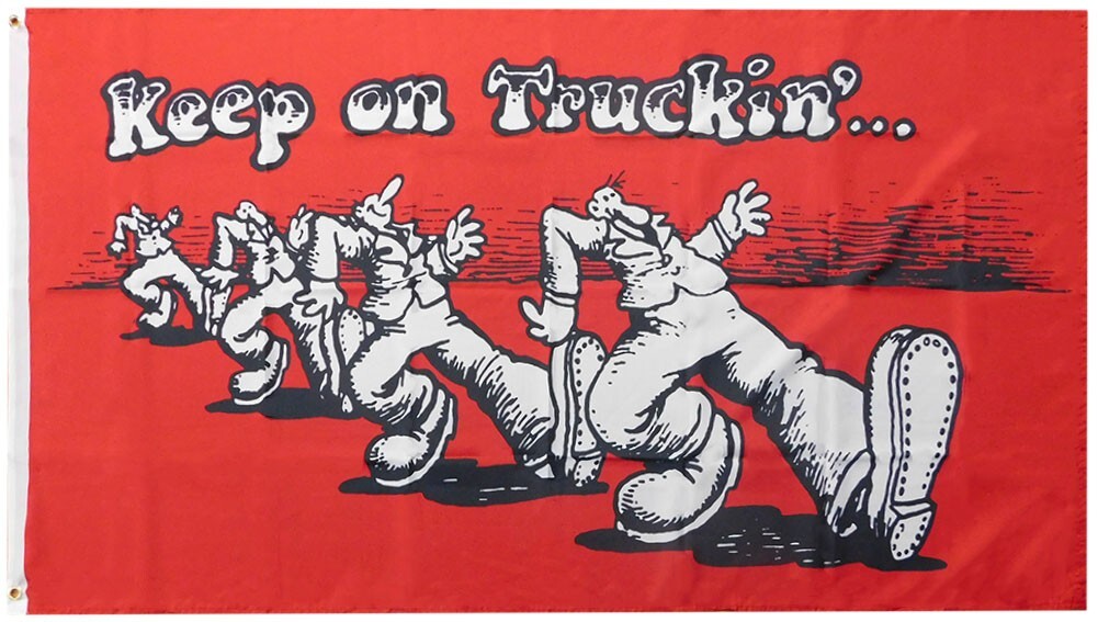 3×5 Keep On Truckin’ Red & White Premium 100D Woven Poly Nylon 3’x5′ Flag Banner