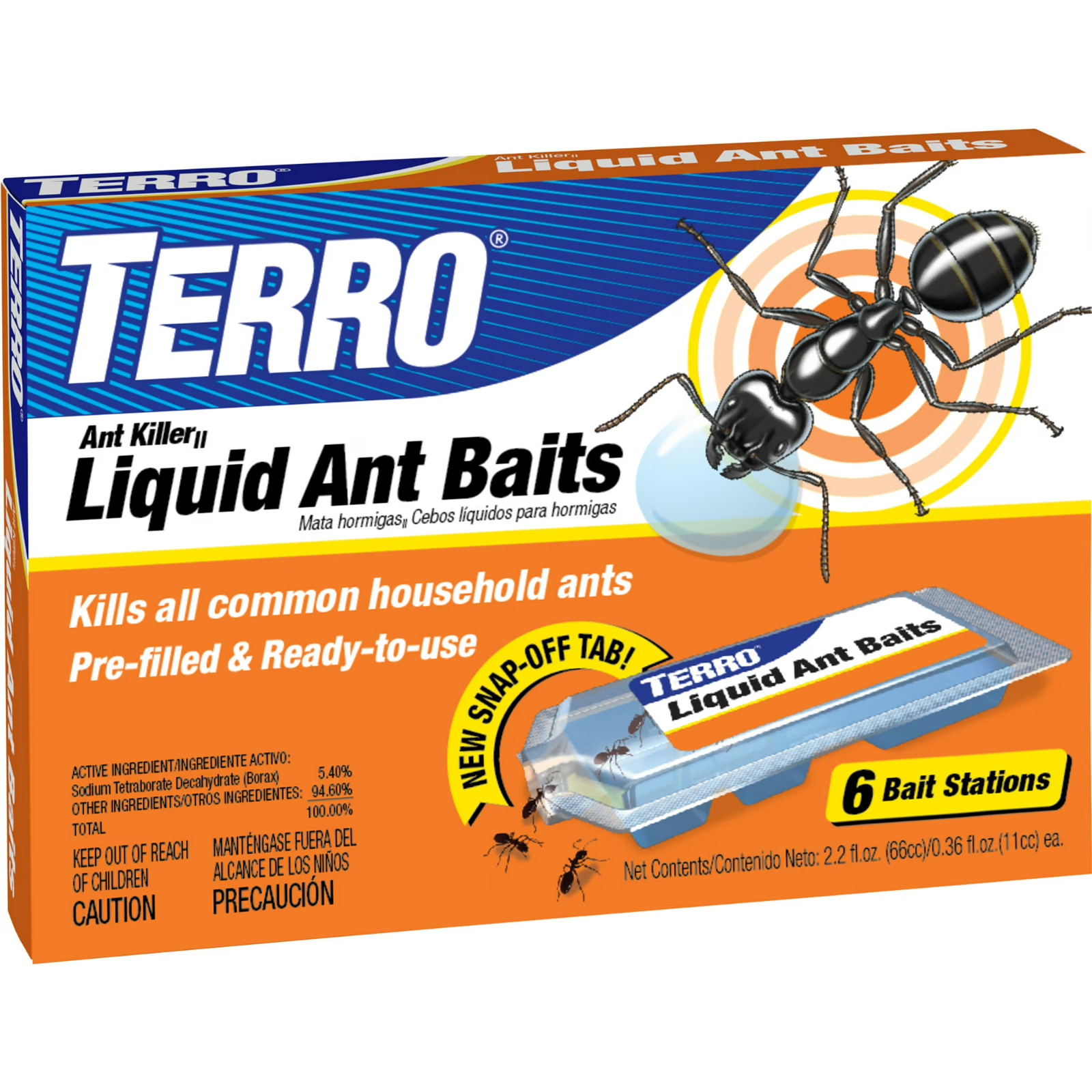 Terro T300 Ant Killer II, Liquid Ant Baits, Package of 6 Bait Stations NEW!