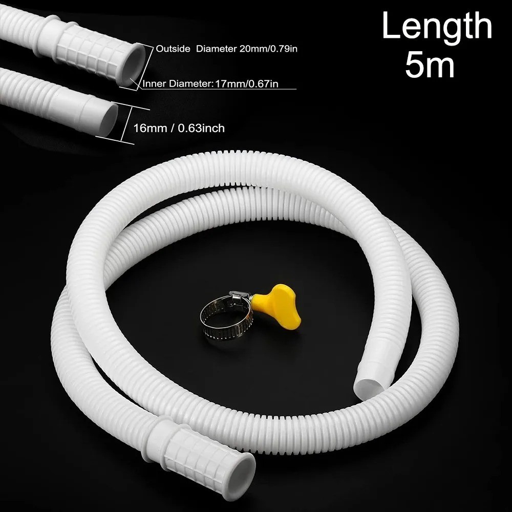 1-5M White Drain Hose Pipe Inlet Extension Tube for Washing Machine & Fauces