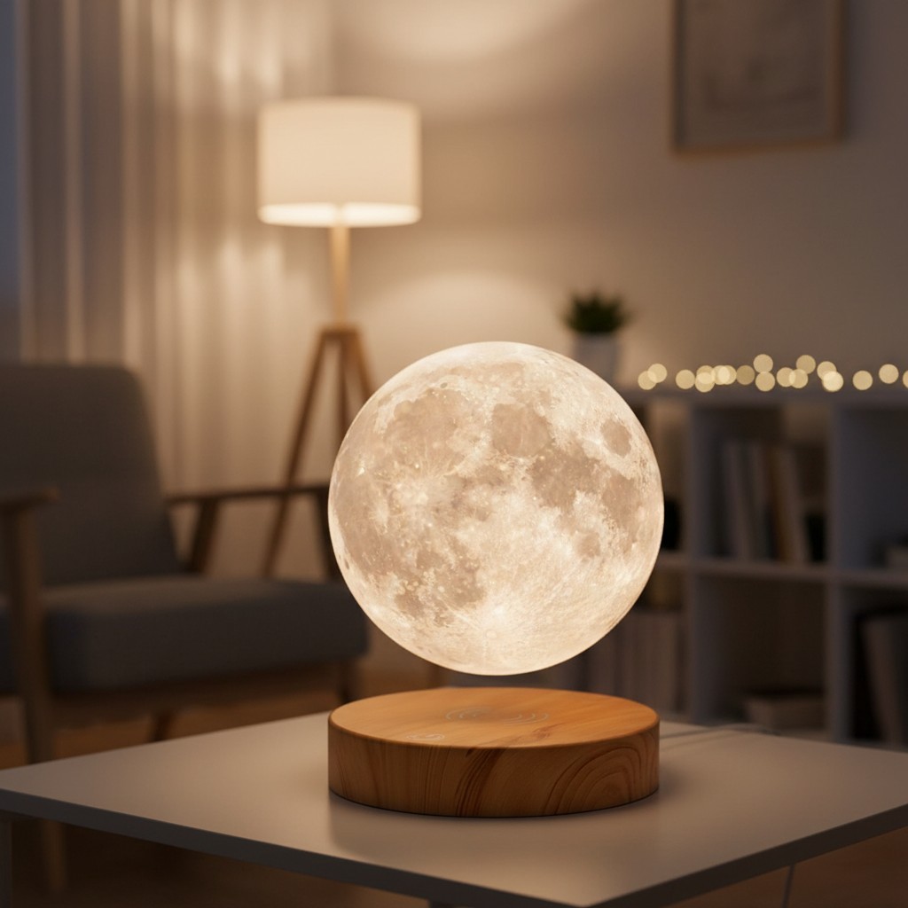 Floating 3D Printed Moon Lamp – Stunning Gift with Color Modes & Remote Control