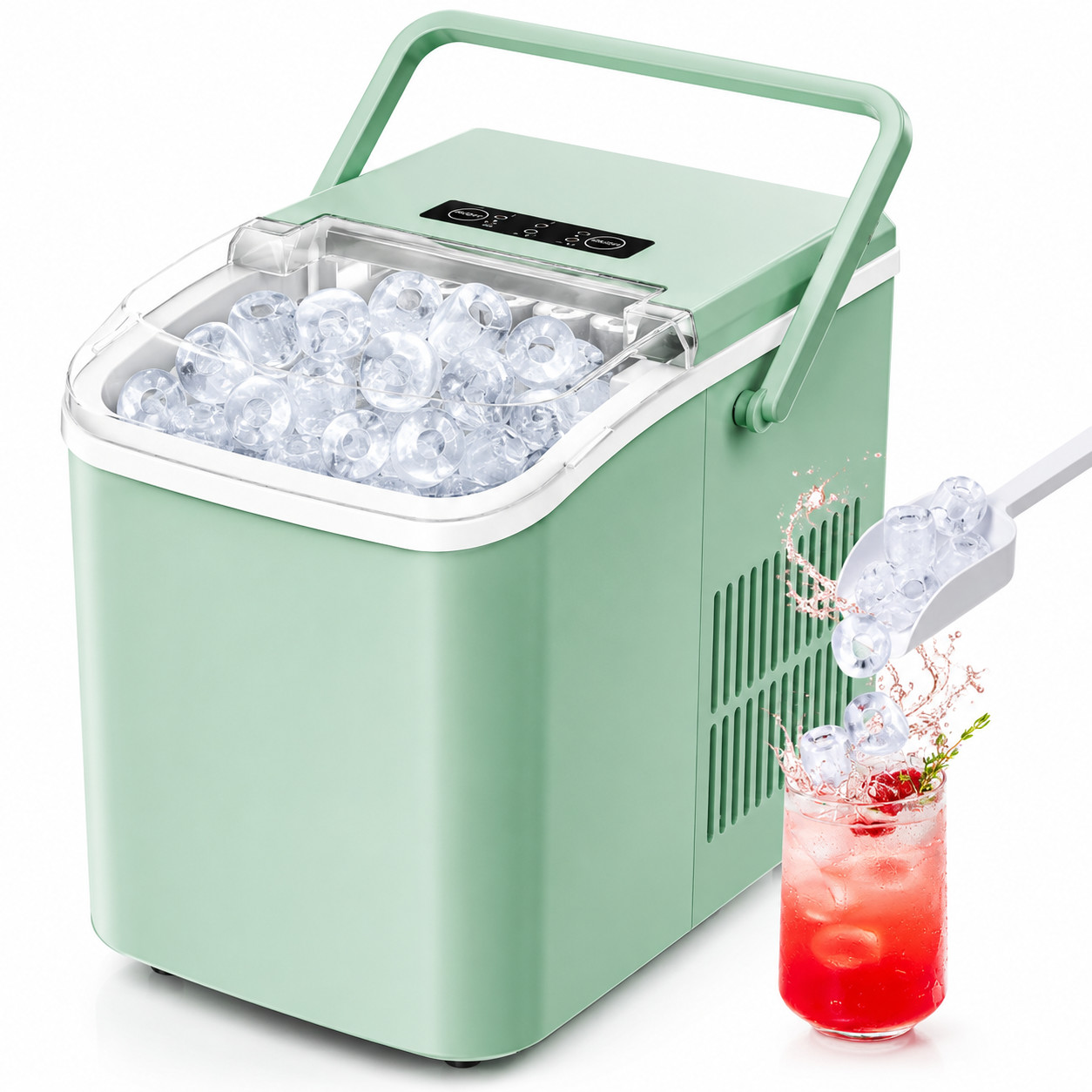 Countertop Ice Maker Machine, 9 Bullet Ice in 6 Min, Self-Cleaning, 26 lbs/Day