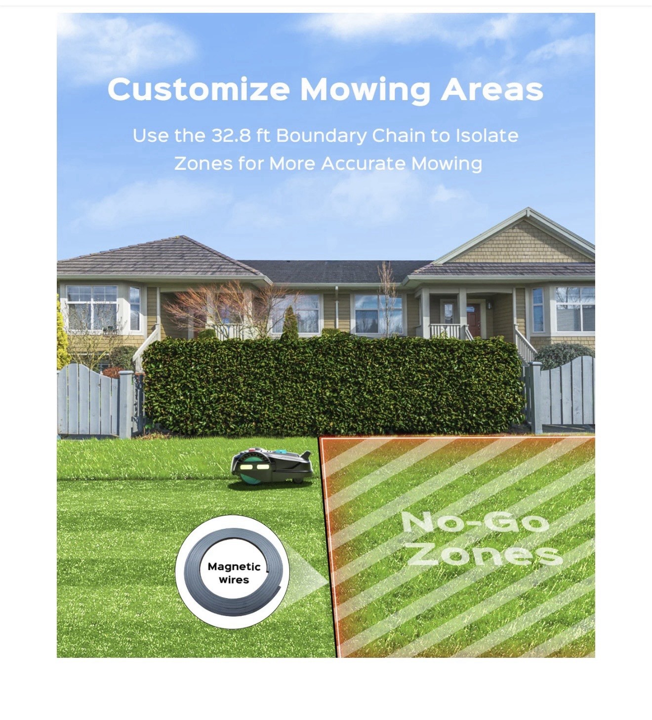 Yardcare M800Plus Robotic Lawn Mower Black GPS Navigation Collision Avoidance
