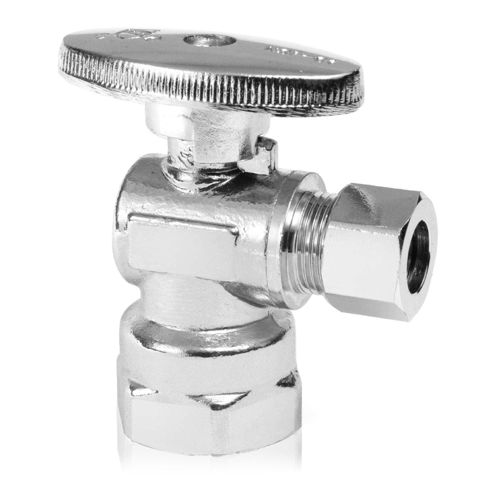 EFIELD 1/4 Turn 1/2″ FIPX3/8″ ODX3/8″ Compression Female Angle Stop Valve Chrome