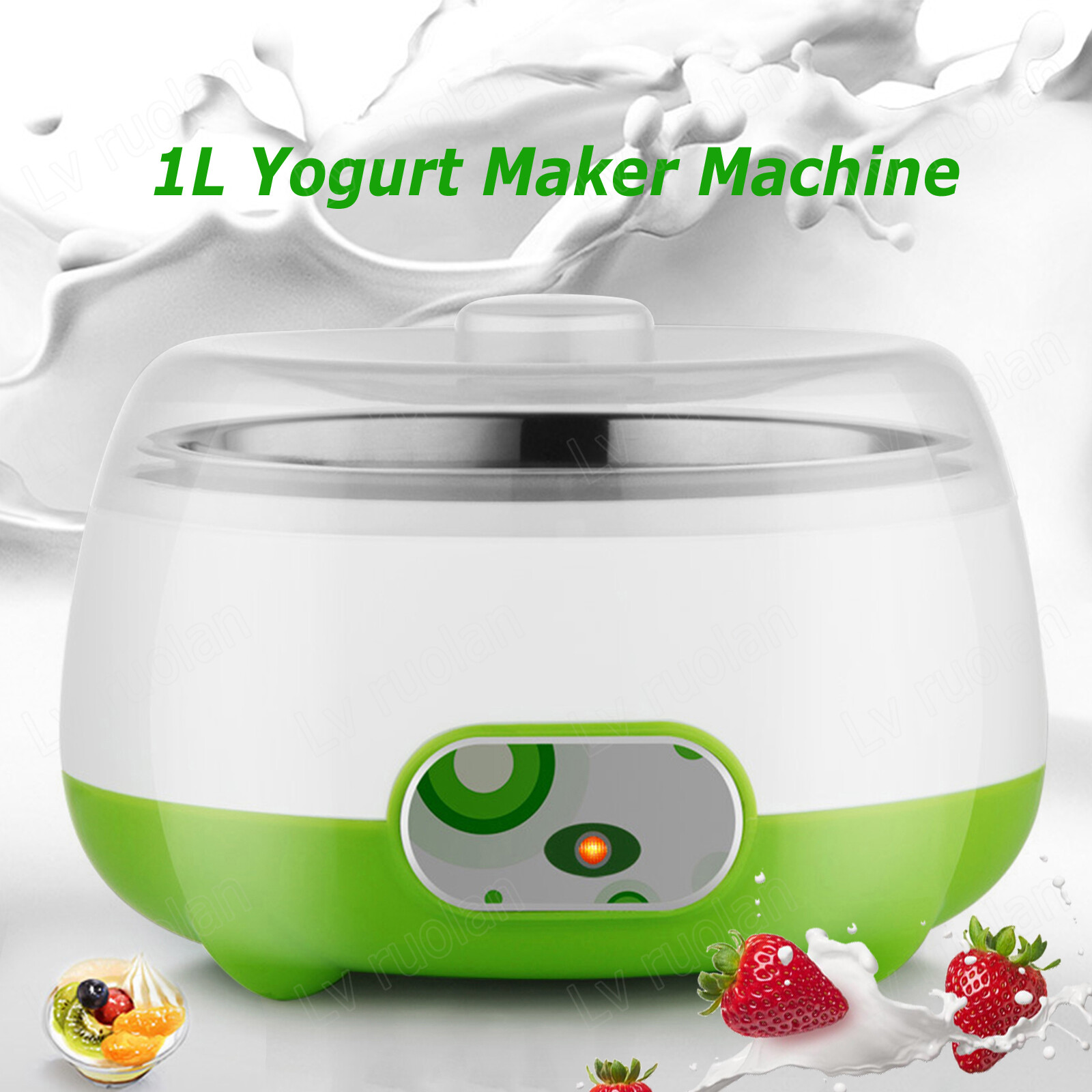 1L Yogurt Maker Machine Auto Constant Temperature w/Stainless Steel Inner Pot