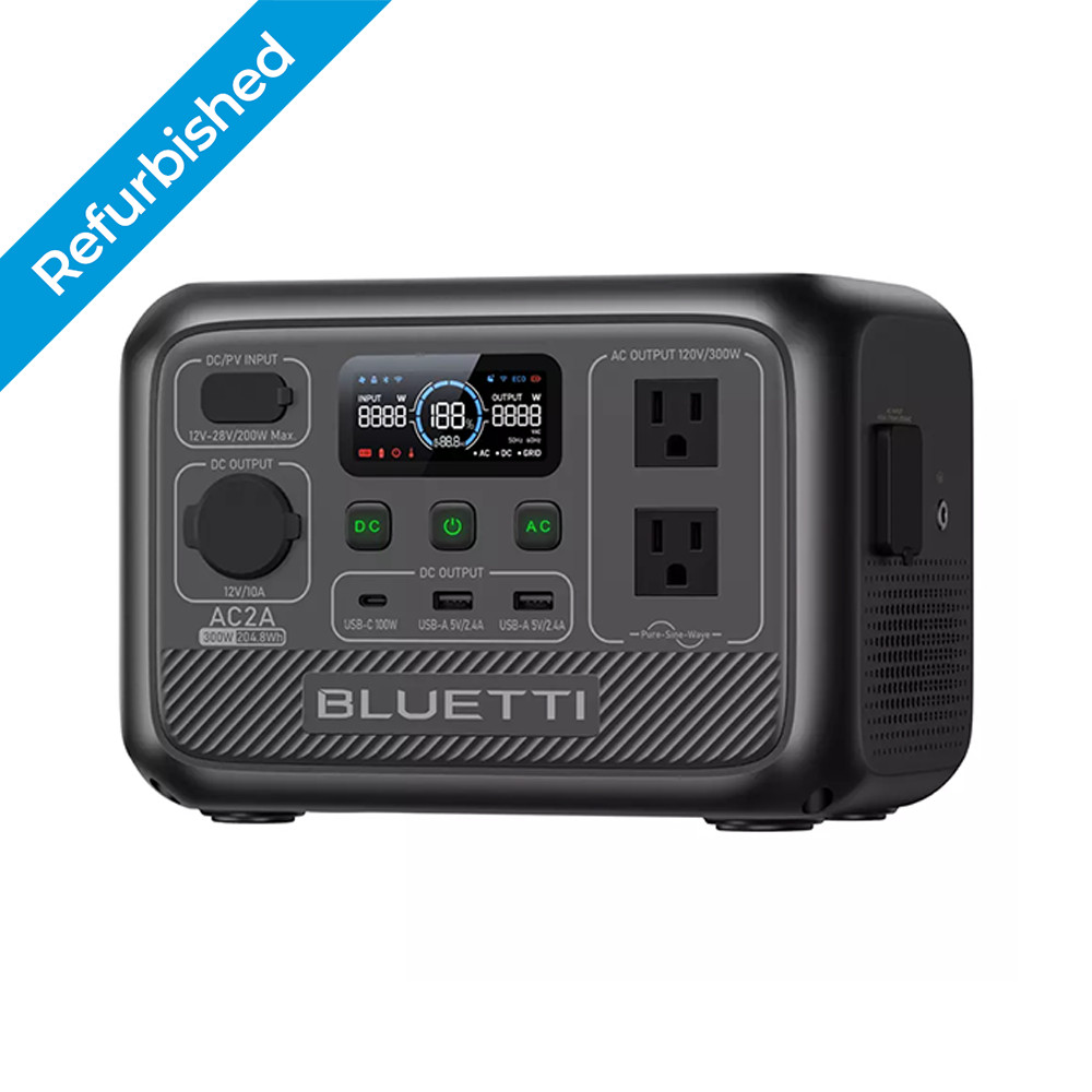 BLUETTI AC2A 300W 204Wh Portable Power Station LiFePO₄ for Camping Road Trip