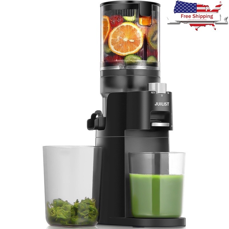 Cold Press Masticating Juicer Easy Clean Quiet Motor Nutrient Retention New