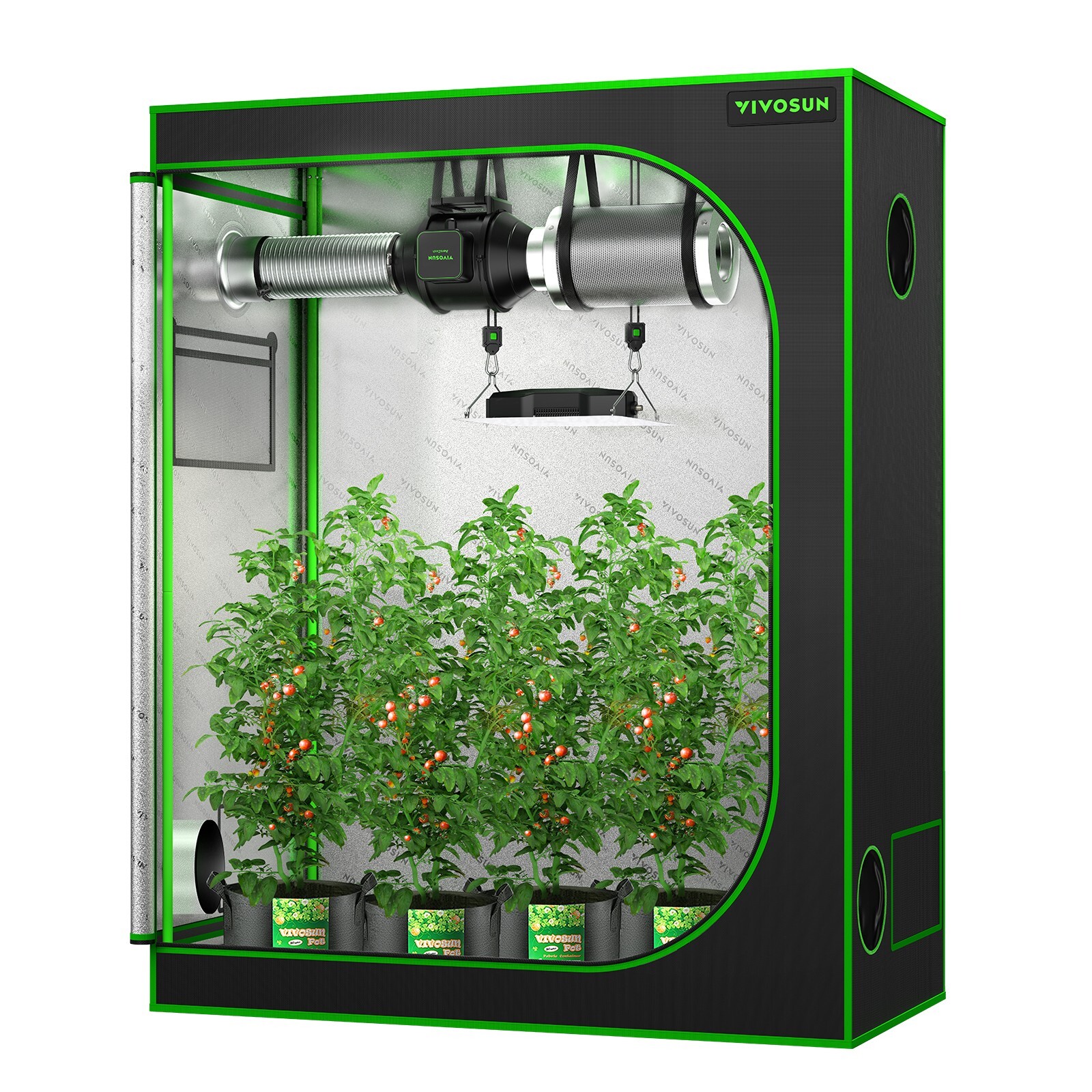 VIVOSUNIndoor Grow Tent 5’x2′ Non toxic Mylar Room Reflective 60″X32″X80″