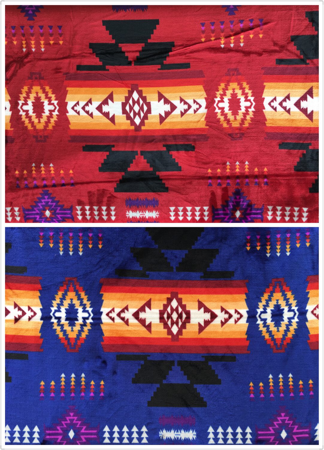 Southwest Native American Design Super Soft Plush Reversible Blanket
