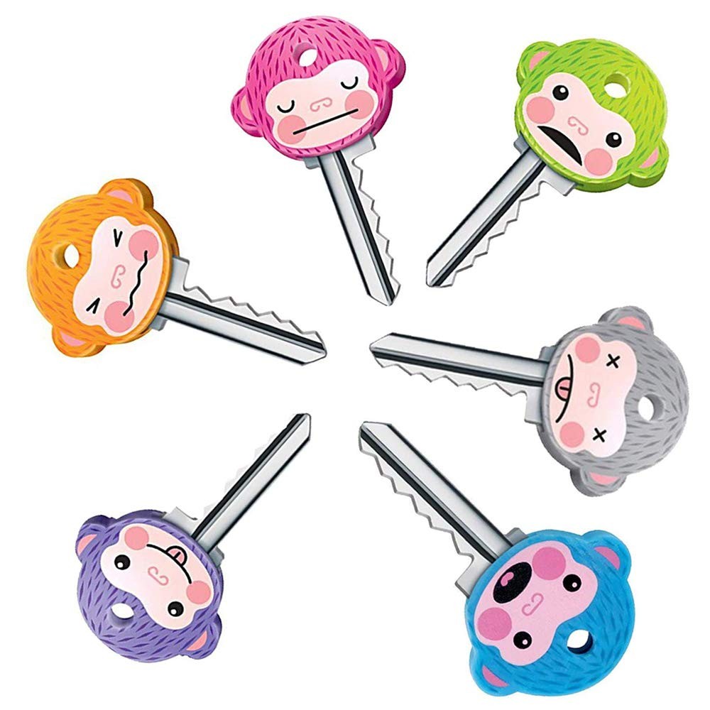 6 Pcs Key Caps Covers Small, Random Color, Blue, Green, Purple Multicolor