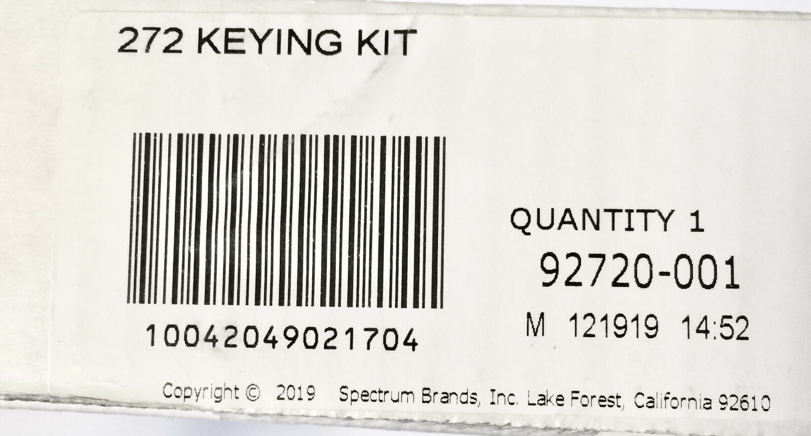 🆕 Kwikset WEISER 272 Professional Keying Residential Locksets KW1 Keyway Kit 🆕