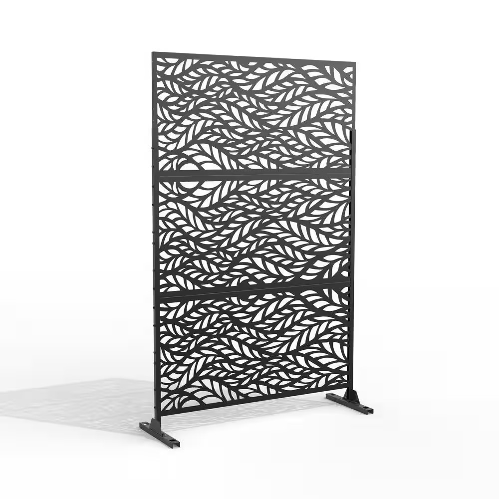 76 In. Galvanized Steel Garden Fence Outdoor Privacy Screen Garden Screen Panels
