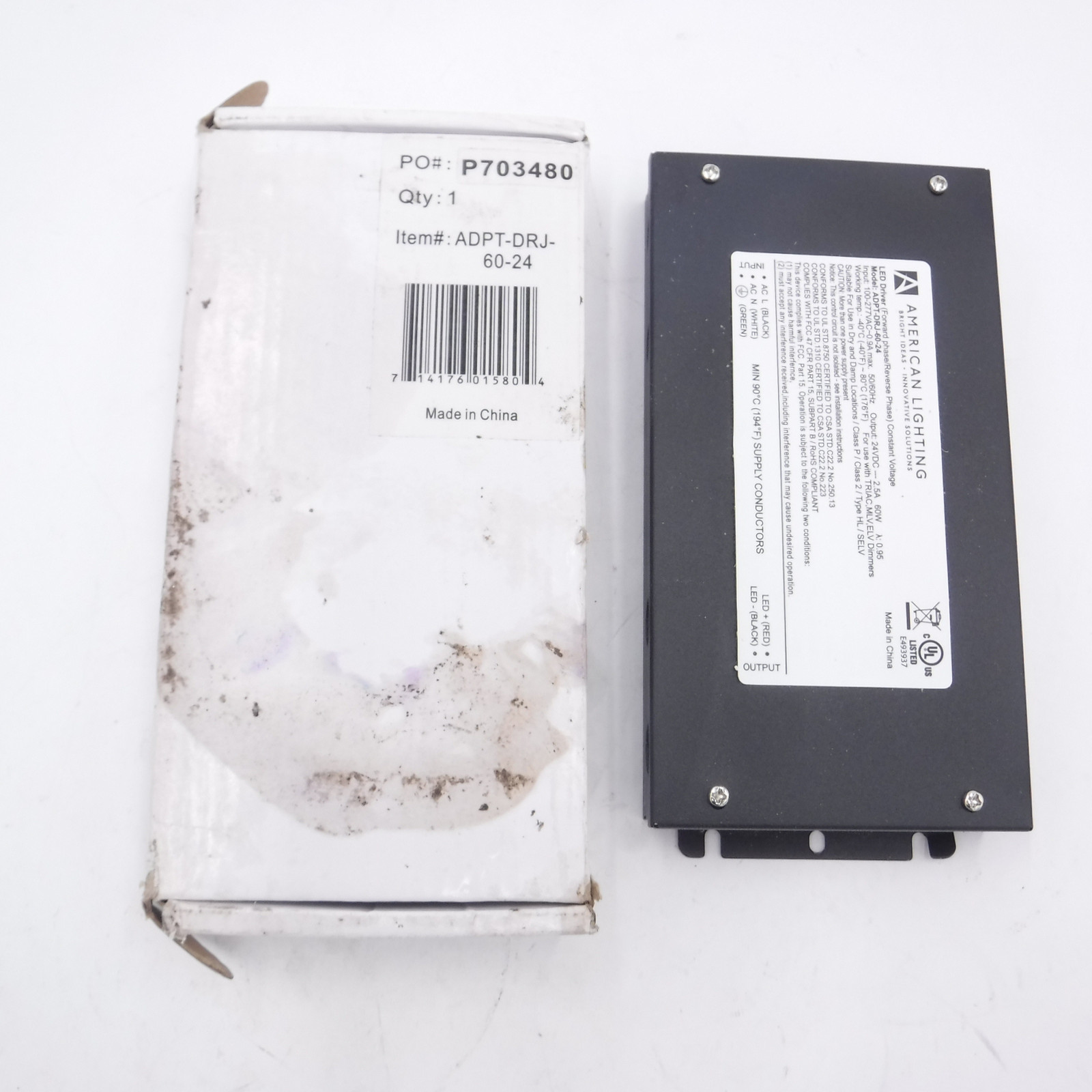 American Lighting LED Driver 100-277 VAC 50/60Hz, ADPT-DRJ-60-24