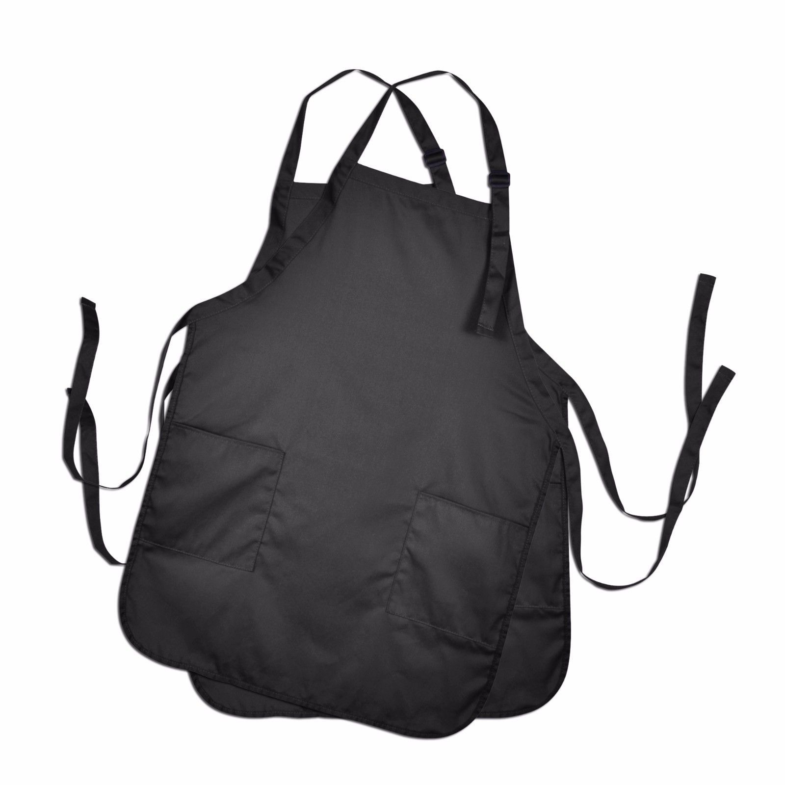 2-PACK Apron Commercial Restaurant Home Bib Spun Poly Cotton Kitchen Aprons